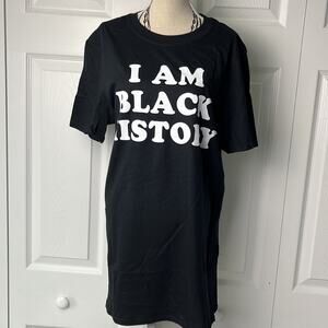 I Am Black History Tee Black White Small